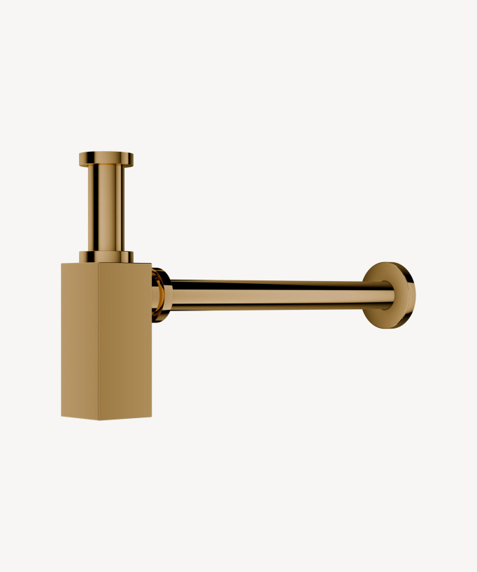 Siphon de lavabo carré - Doré