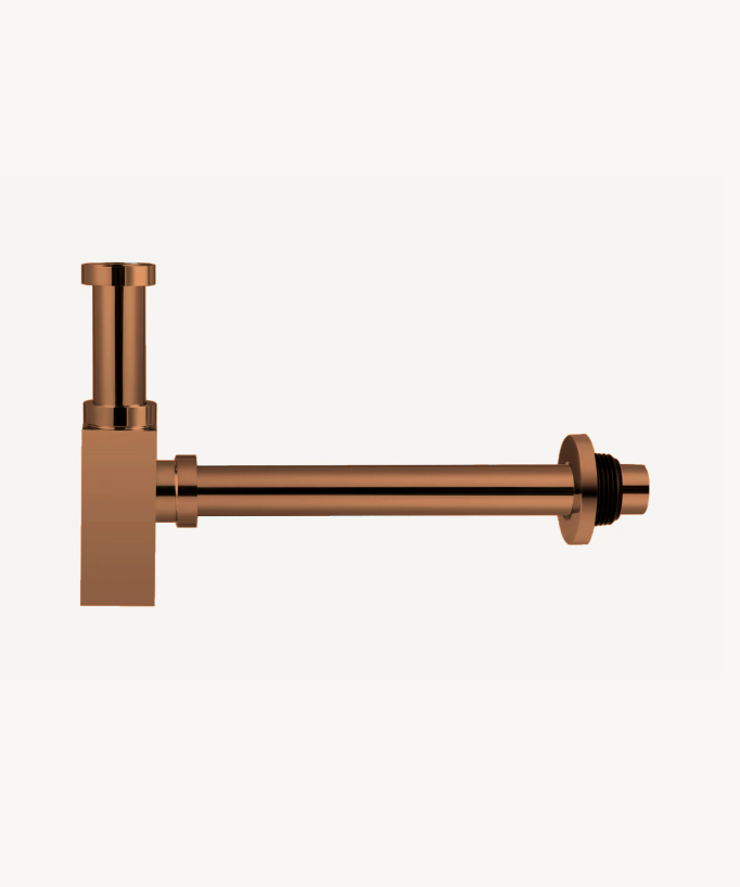 Siphon de lavabo carré - Or rose