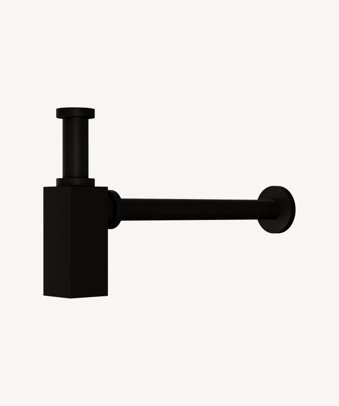 Siphon de lavabo carré - Noir