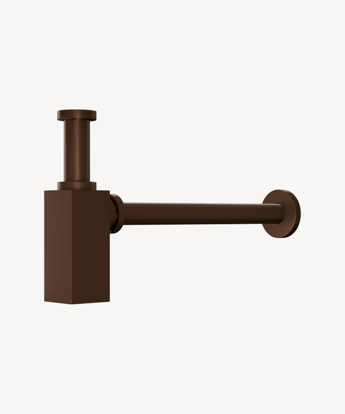 Siphon de lavabo carré - Or rose brossé
