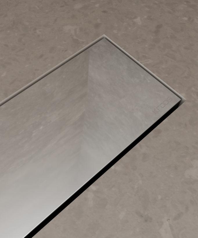 Caniveau de douche en inox Chromé - 700 mm
