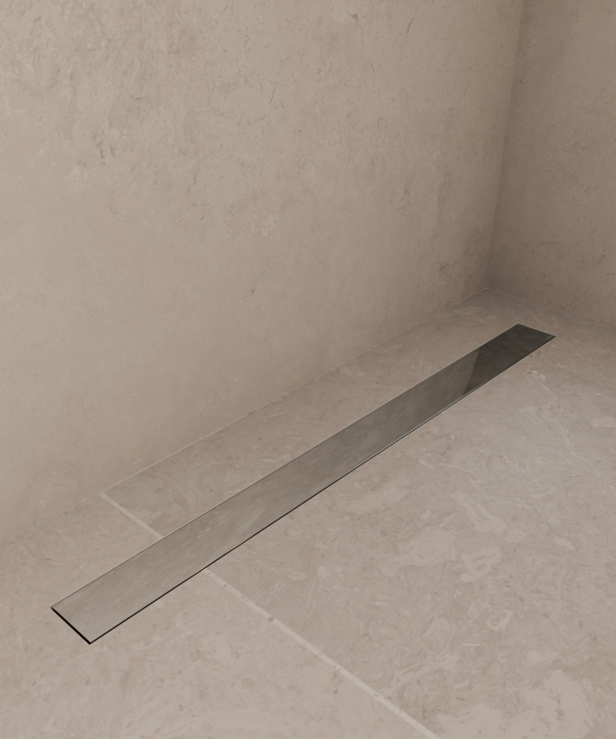 Caniveau de douche en inox - 800 mm