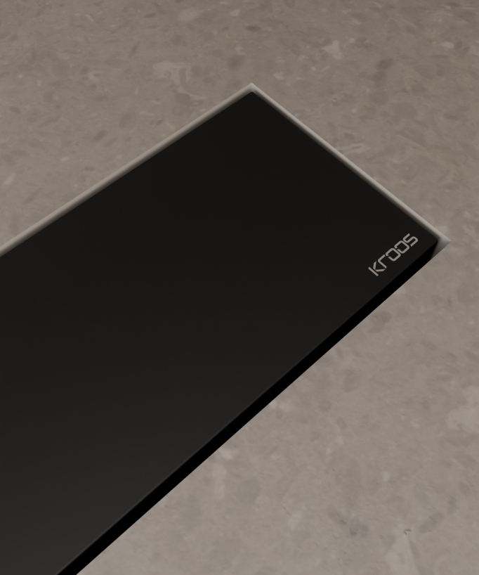 Caniveau de douche en inox Noir - 100 cm