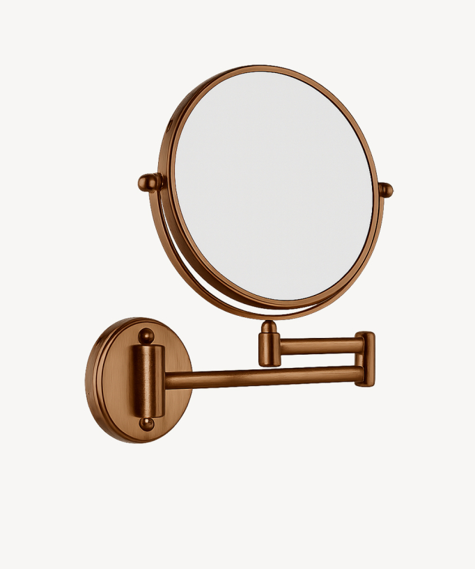 Miroir grossissant rond - Or rose brossé