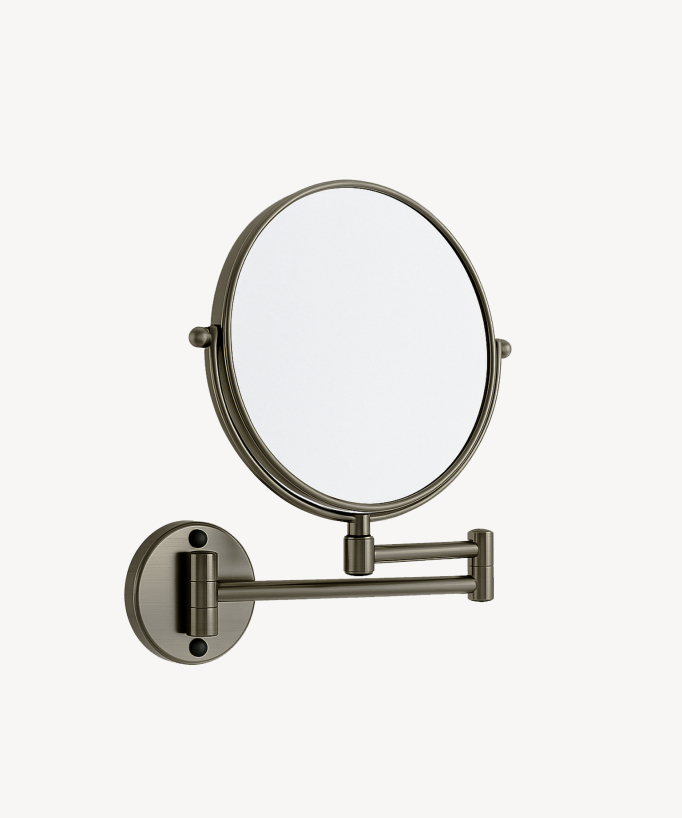 Miroir grossissant double face mural - Gun métal