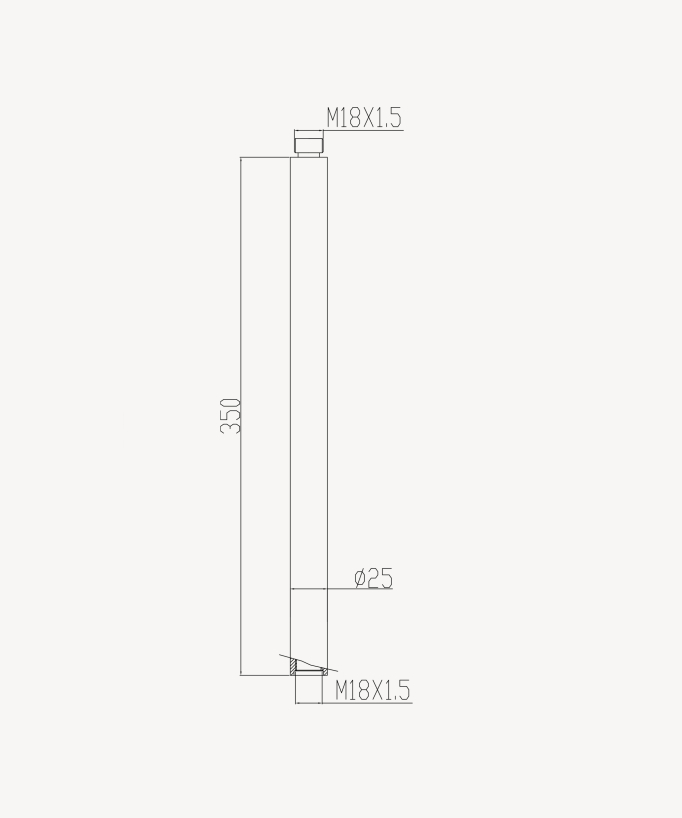 Extension colonne de douche 35 cm - Nickel brossé