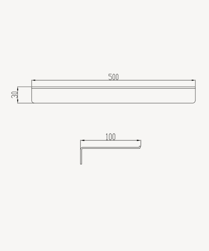 Etagère murale inox en 50 cm - Gun métal