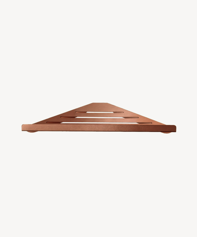 Etagère d'angle inox - Or rose brossé