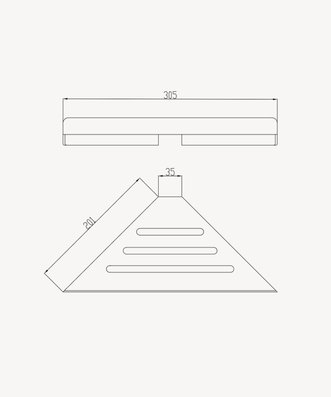 Etagère d'angle inox - Nickel brossé