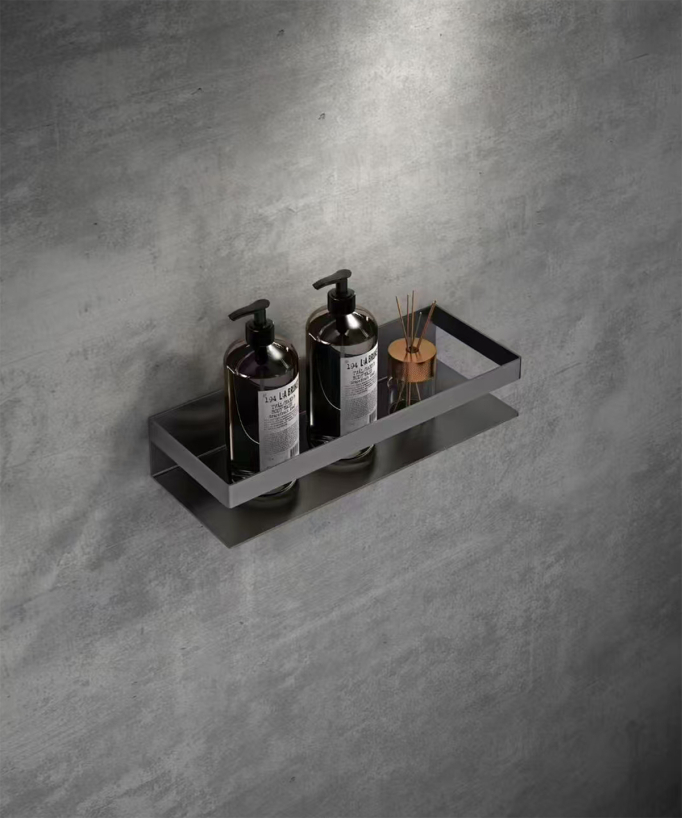 Etagère murale en inox 30 cm - Gun métal