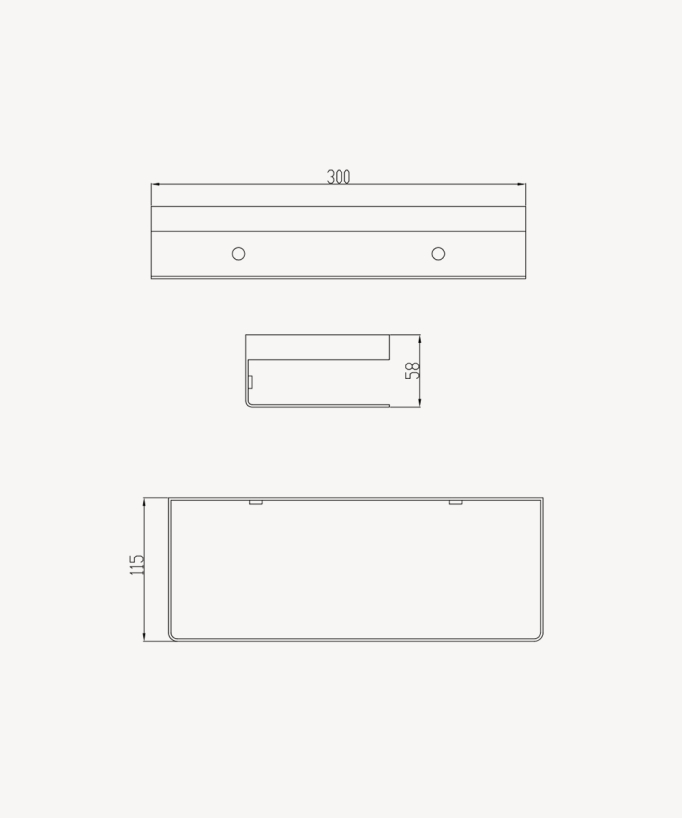 Etagère murale en inox 30 cm - Nickel brossé