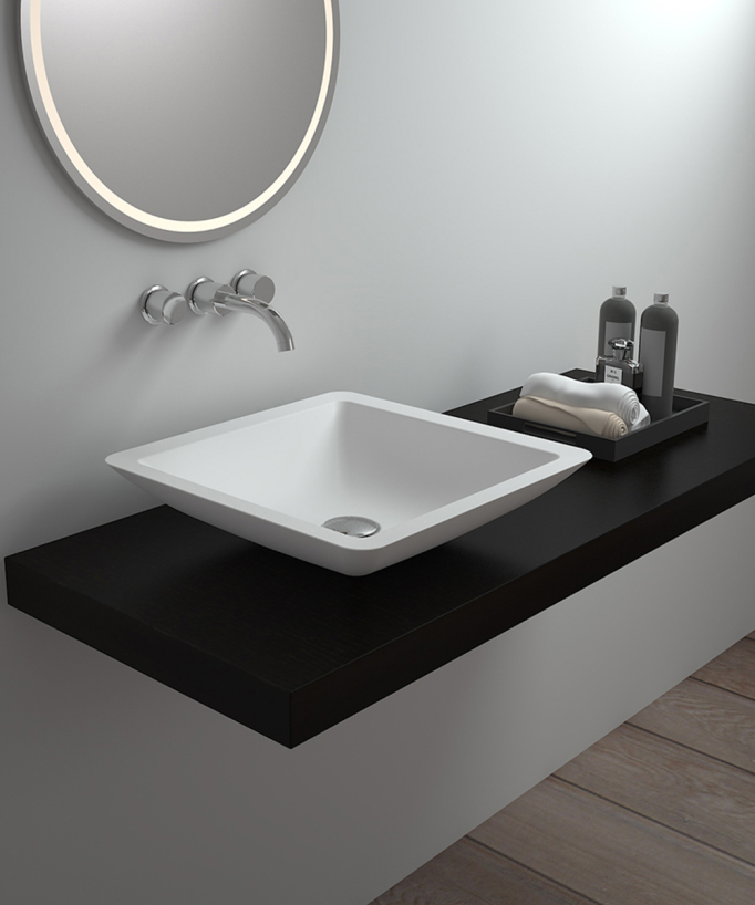 Vasque à poser en solid surface Blanc mat - Isiro