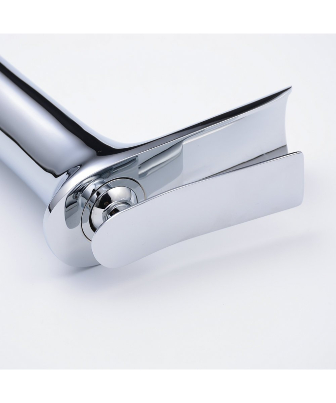 Robinet pour vasque Cascade Mitigeur Chromé En Laiton Carré Mono Levier de Commande surélevé