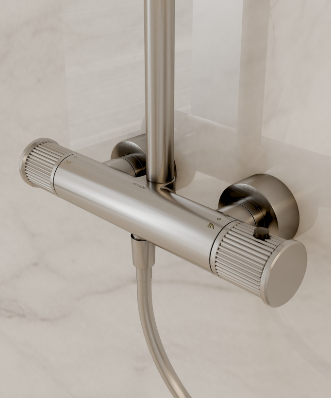 Colonne de douche thermostatique Nickel brossé - Hera