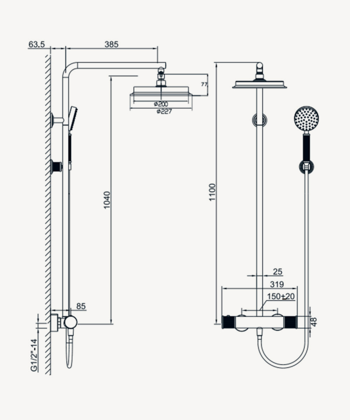 Colonne de douche thermostatique - Hera 