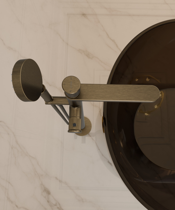 Mitigeur thermostatique de baignoire sur pied Bronze - Hera