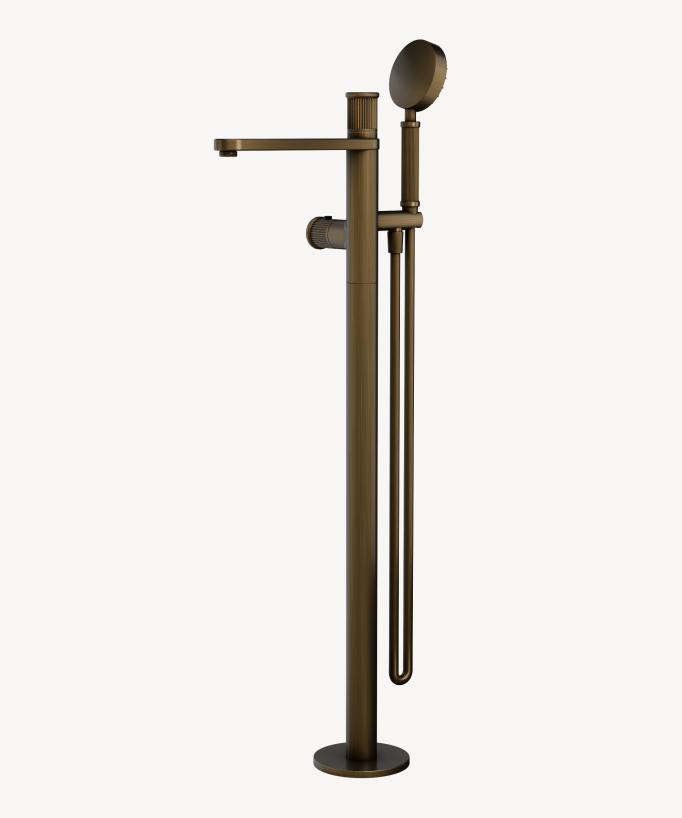 Mitigeur thermostatique de baignoire sur pied Bronze - Hera