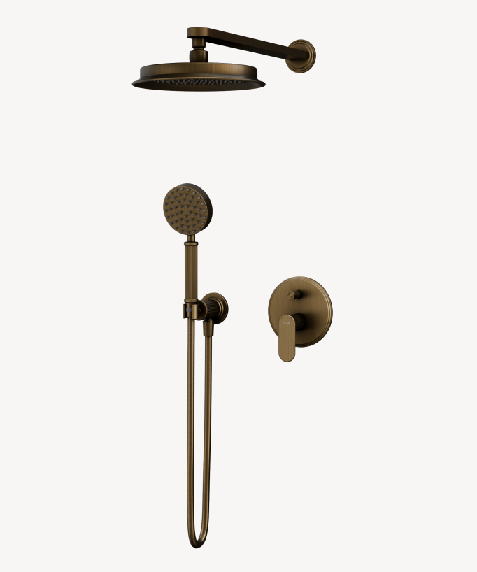 Colonne de douche encastrée mécanique Bronze - Hera