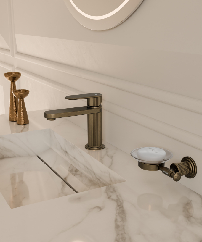 Mitigeur lavabo à poser Bronze - Hera