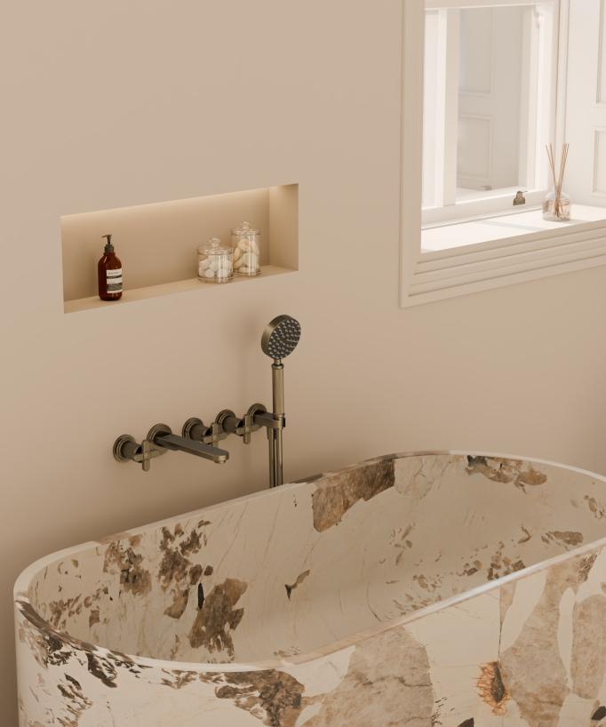 Mélangeur de baignoire à encastrer Bronze - Hera