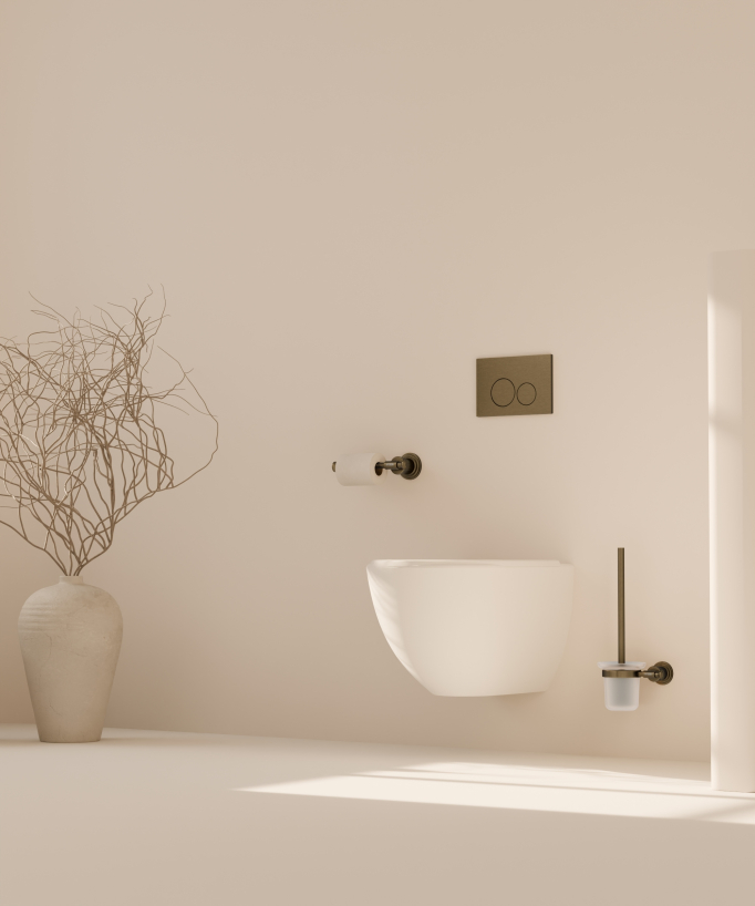 Porte-balai WC mural en Bronze  - Hera