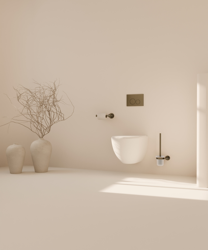 Porte-balai WC mural en Bronze  - Hera