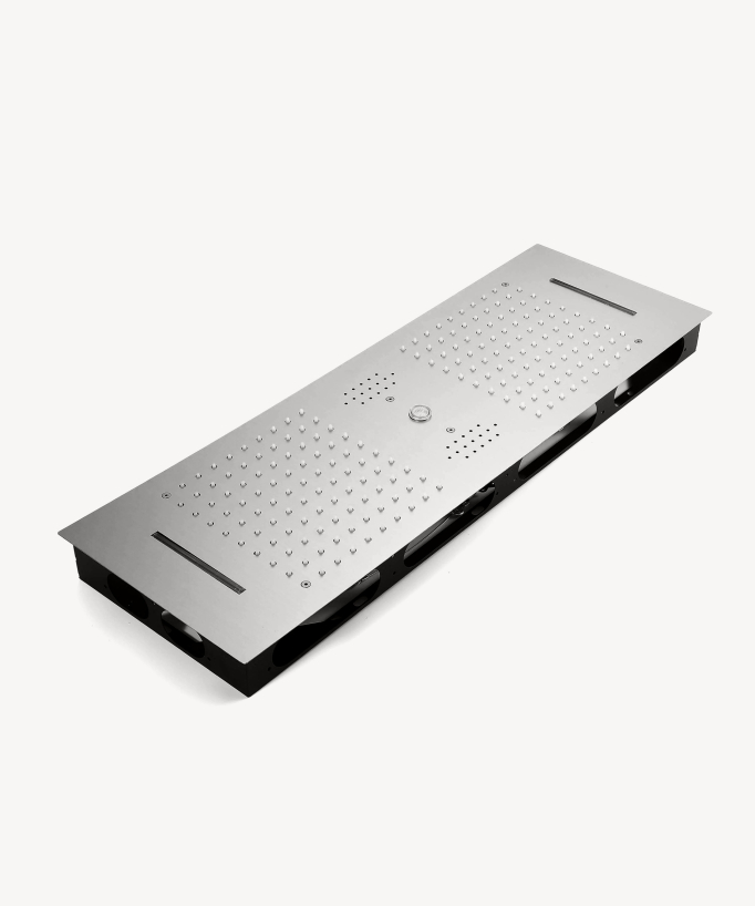 Ensemble douche thermostatique moderne - Ciel de pluie LED 900x300 mm, 3 jets de corps