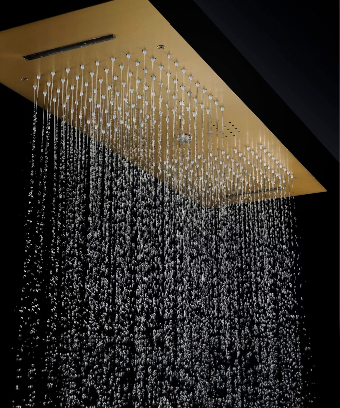 Ensemble douche thermostatique moderne - Ciel de pluie LED 900x300 mm, 3 jets de corps