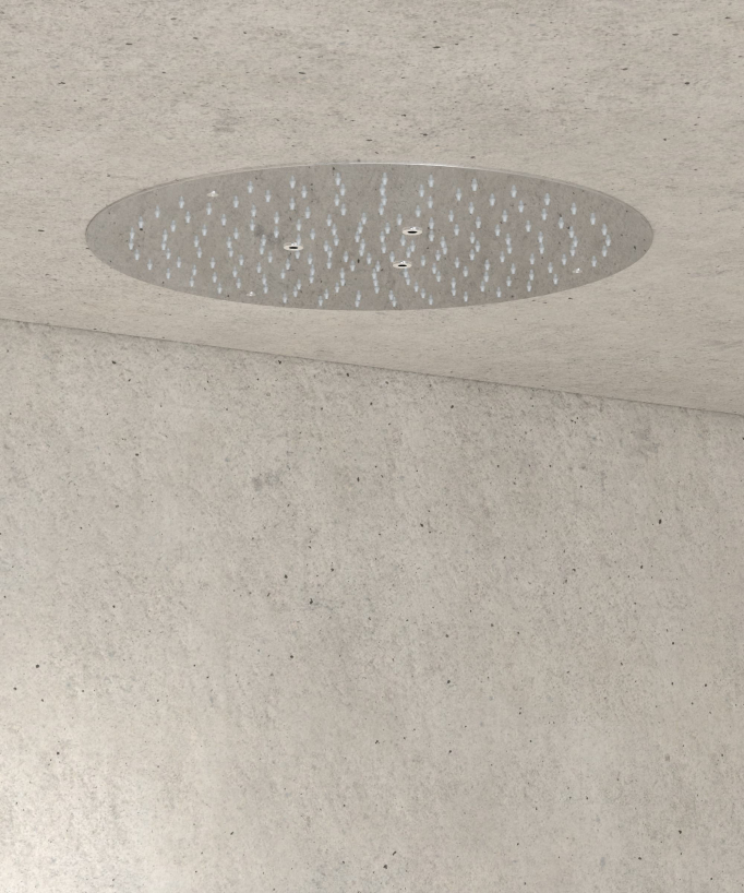 Pack douche thermostatique avec pommeau encastré rond - Chromé