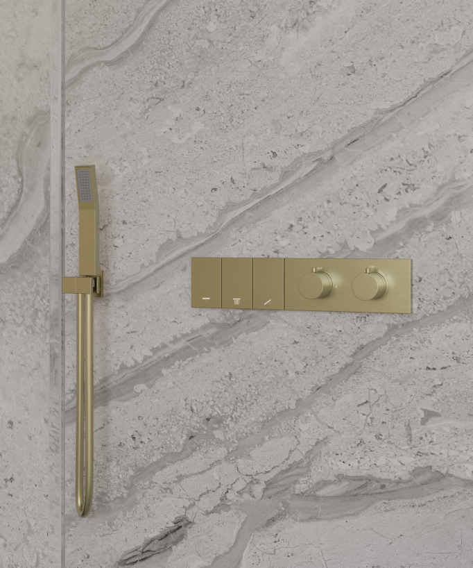 Composition de douche thermostatique Jet cascade pluie et latéraux