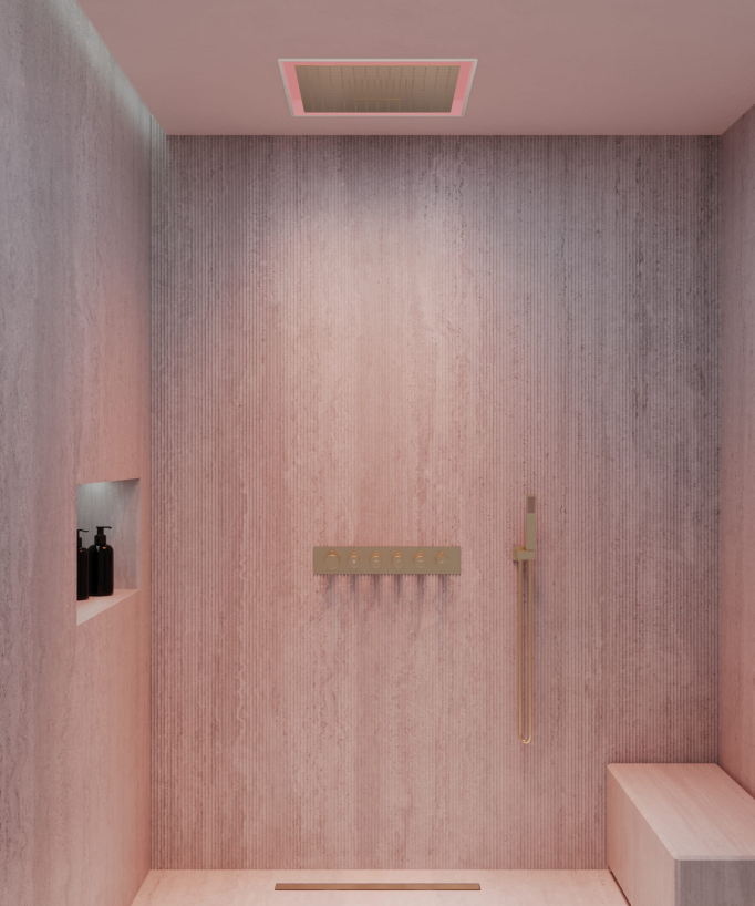 Pack mitigeur thermostatique de douche Wellness à LED - Sirius