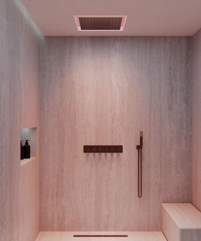 Pack mitigeur thermostatique de douche Wellness à LED - Sirius
