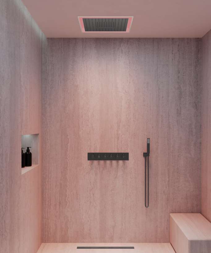 Pack mitigeur thermostatique de douche Wellness à LED - Sirius