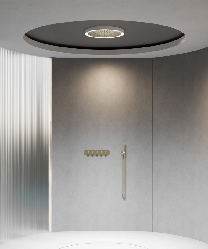 Pack mitigeur thermostatique de douche Wellness à LED - Corbeau