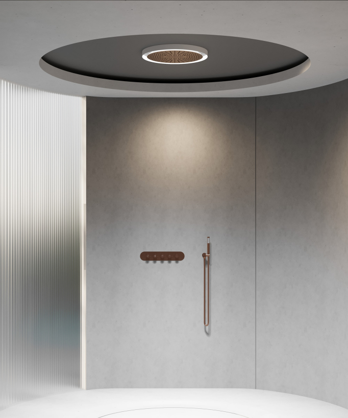 Pack mitigeur thermostatique de douche Wellness à LED - Corbeau