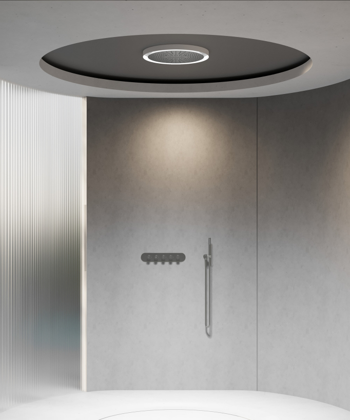 Pack mitigeur thermostatique de douche Wellness à LED - Corbeau