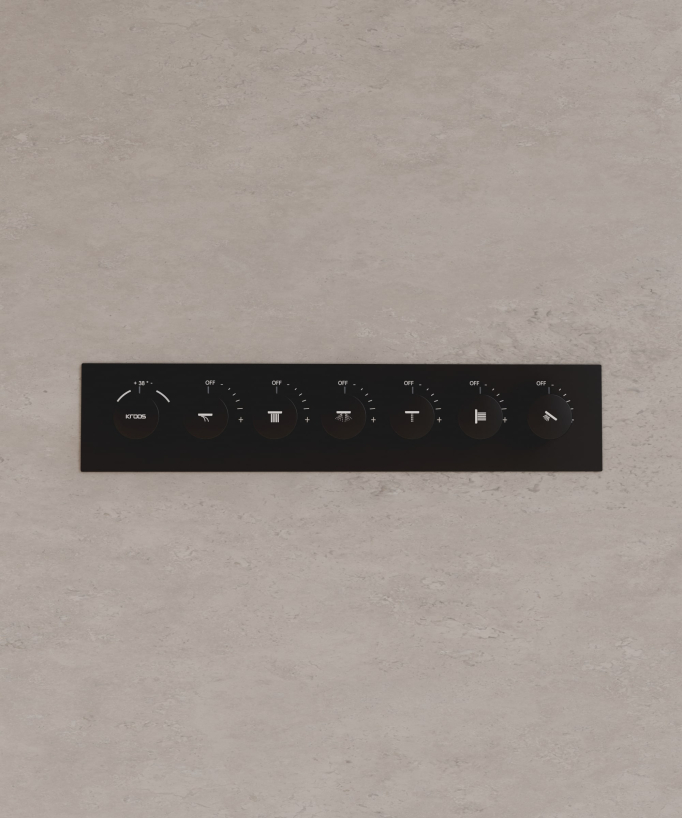 Ensemble douche thermostatique moderne Noir - Ciel de pluie LED 900x300 mm, 3 jets de corps