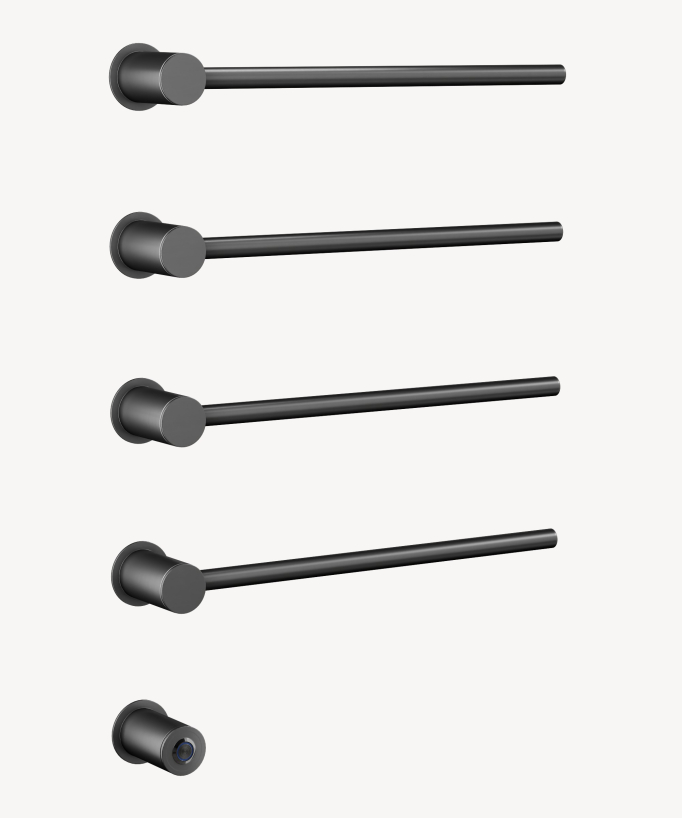 Sèche serviettes électrique moderne 4 barres - Gun métal