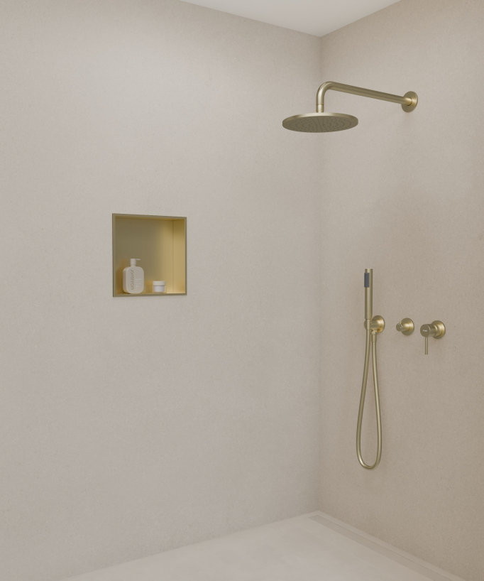 Niche salle de bain encastrable - Doré brossé