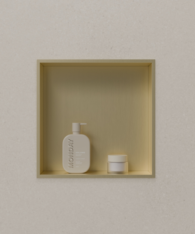 Niche salle de bain encastrable - Doré brossé