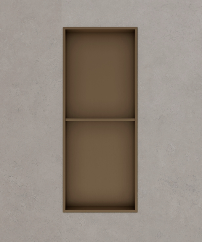 Niche de salle de bain inox 2 compartiments - Bronze