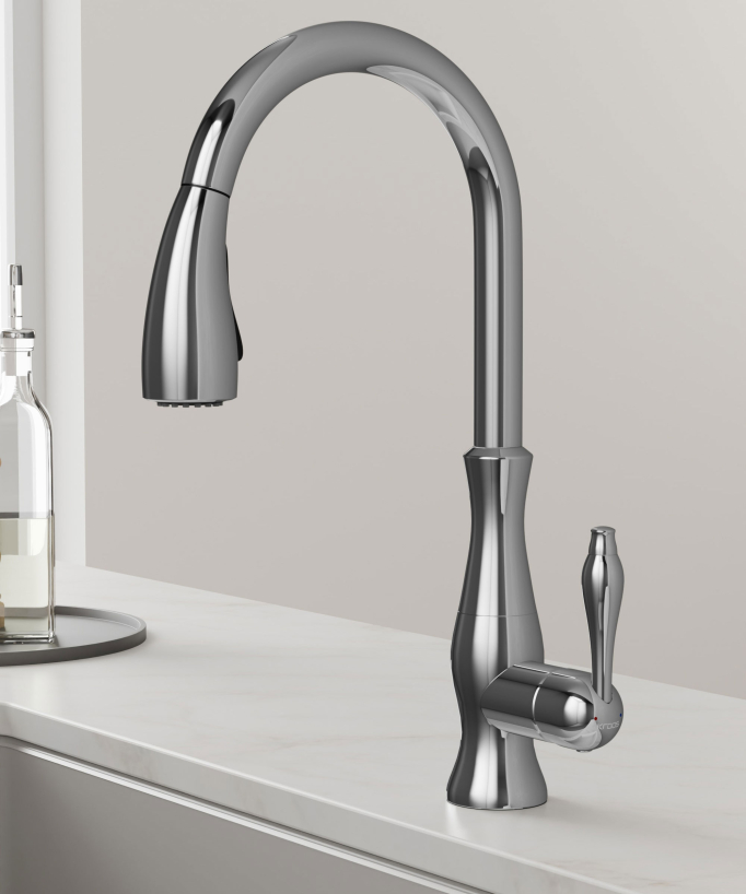 Mitigeur de cuisine moderne avec douchette et tuyau extractible