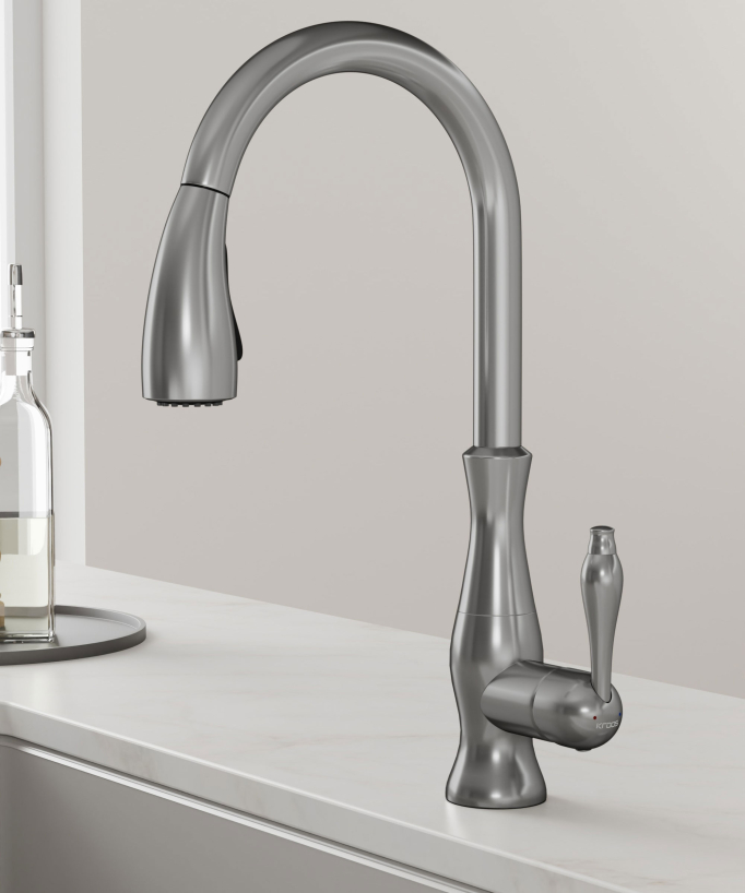 Mitigeur de cuisine moderne avec douchette et tuyau extractible