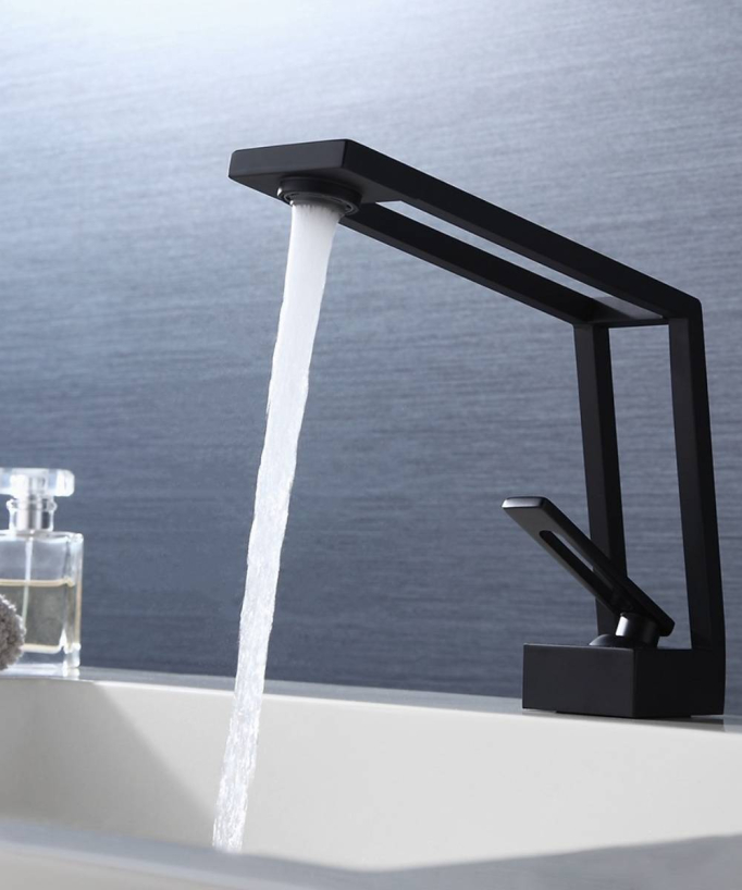 Mitigeur lavabo design - Noir mat