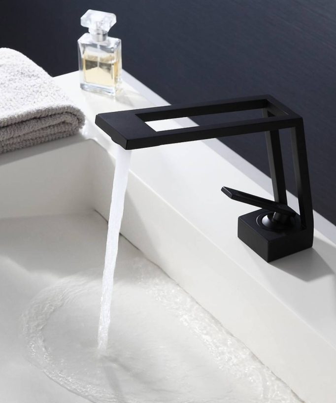 Mitigeur lavabo design - Noir mat