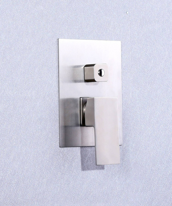 Colonne de douche encastrée en acier inoxydable nickel brossé avec LED