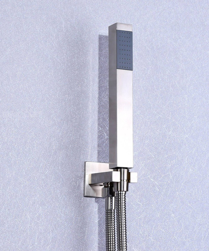 Colonne de douche encastrée en acier inoxydable nickel brossé avec LED