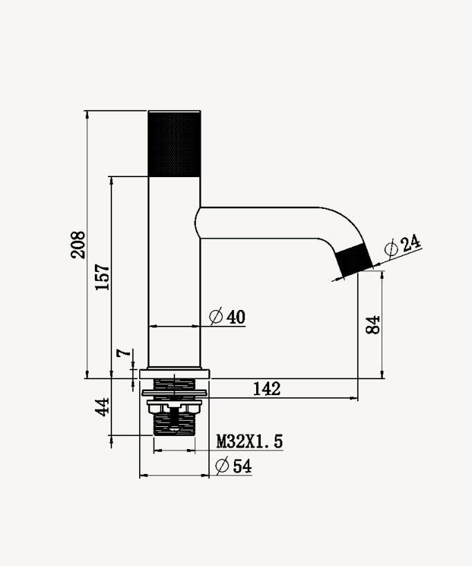 Mitigeur de lavabo design Noir - Leros