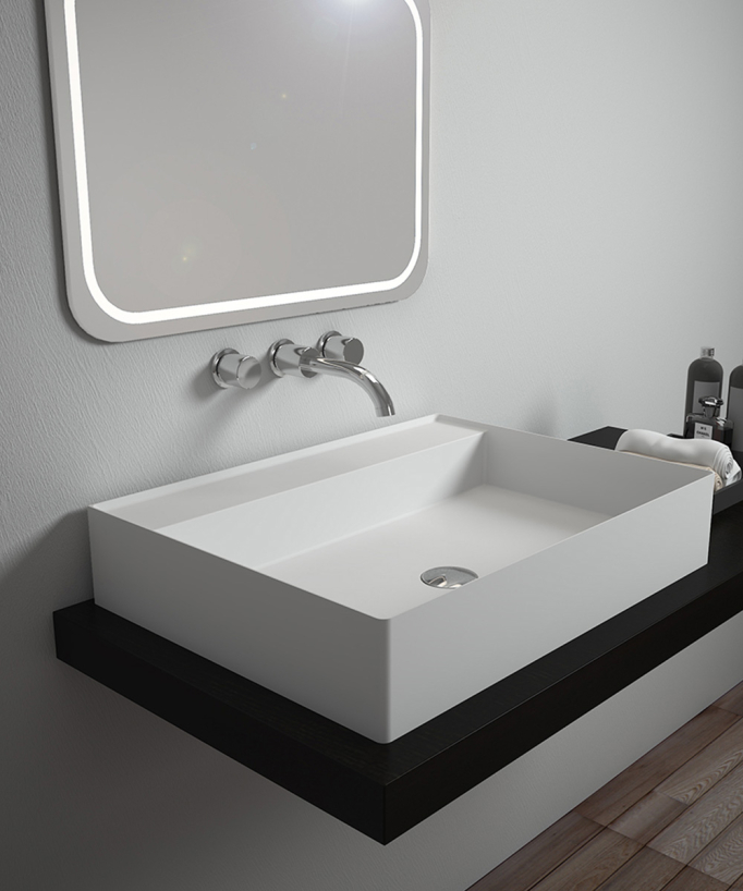 Vasque à poser rectangle en solid surface - Baraka