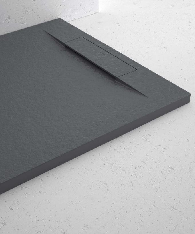Receveur de douche Anthracite, texture Pierre Zeus, grille de couleur
